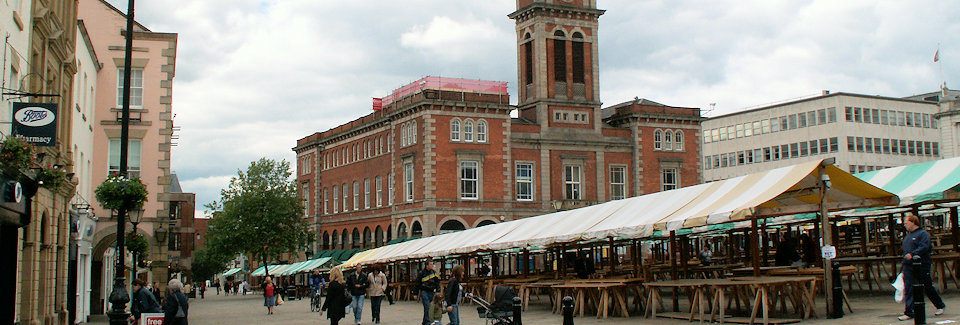 Chesterfield Market Square and Hall, location of R P Davidson, The Cheese Factor