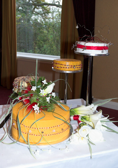 Separately tiered example of wedding cheese cake A