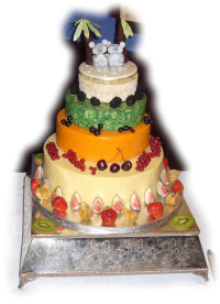 Example of a Wedding Cheese Cake with decoration