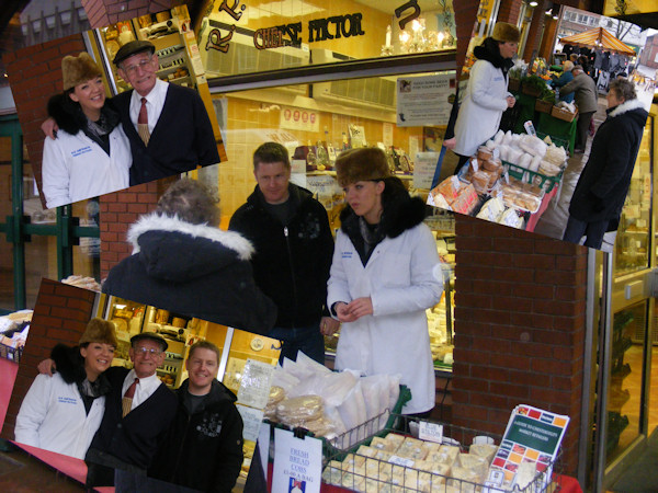 Becky Measures PeakFM Pound a Bag Challenge at R P Davidson CHeese Factor Chesterfield